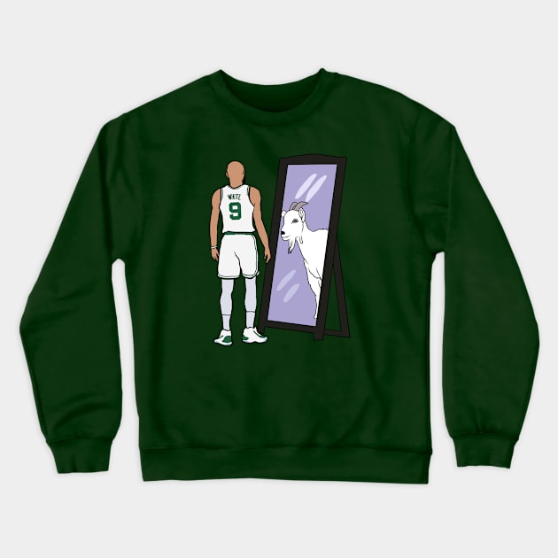 Derrick White Mirror GOAT Crewneck Sweatshirt by rattraptees